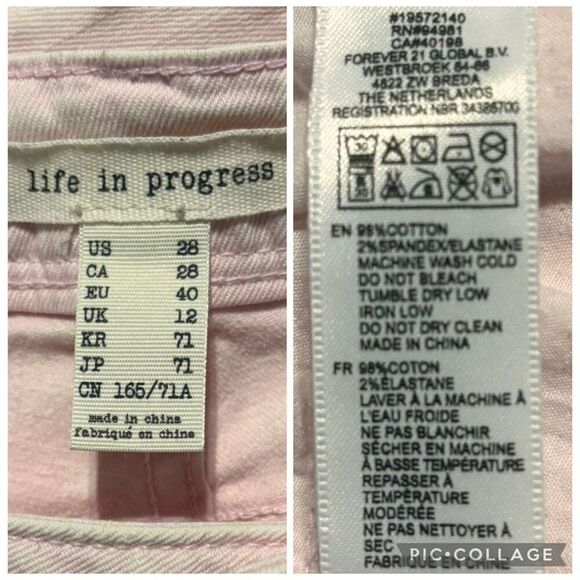 Life In Progress Pink Acid Denim Skinny Jeans Women’s Size 28 Zip Ankle Boot - Picture 8 of 8